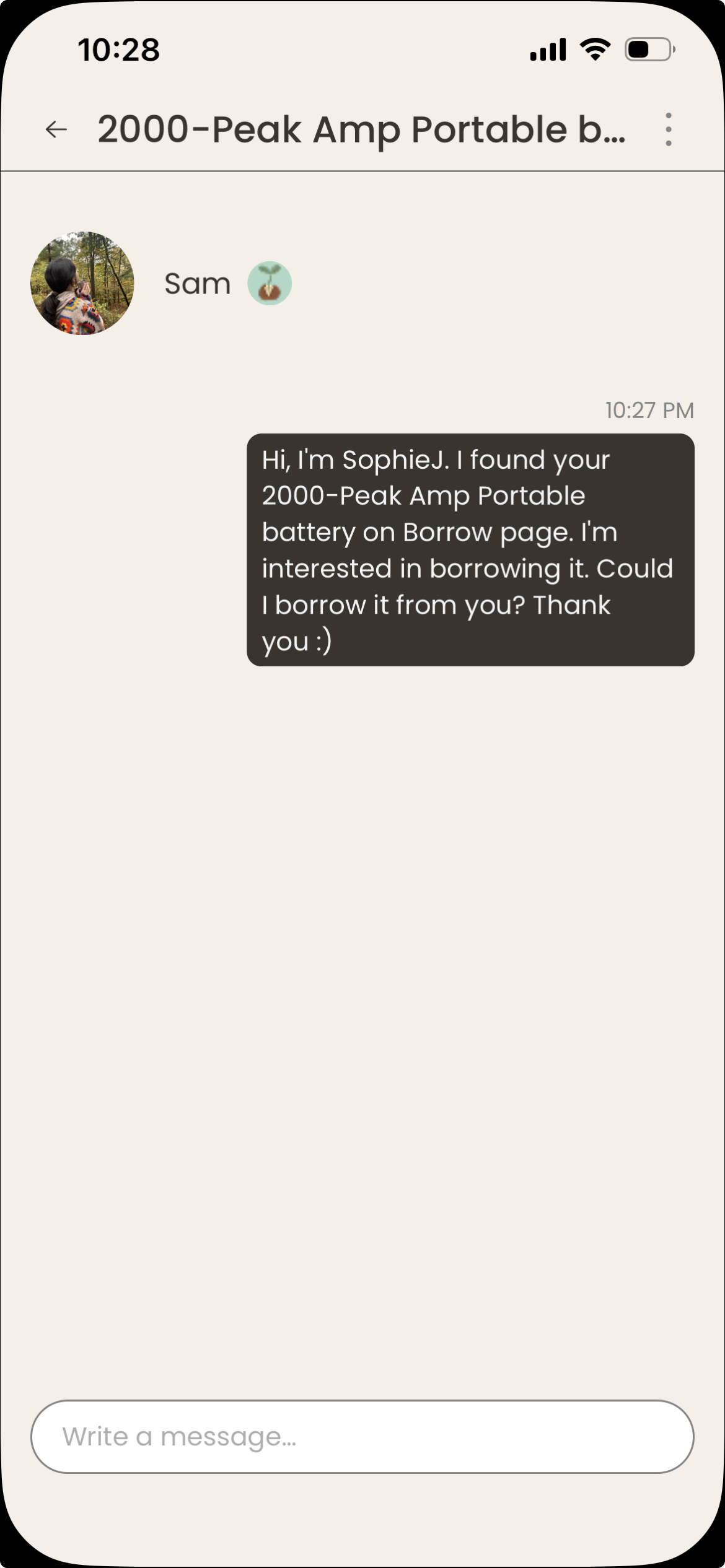 Chat opens