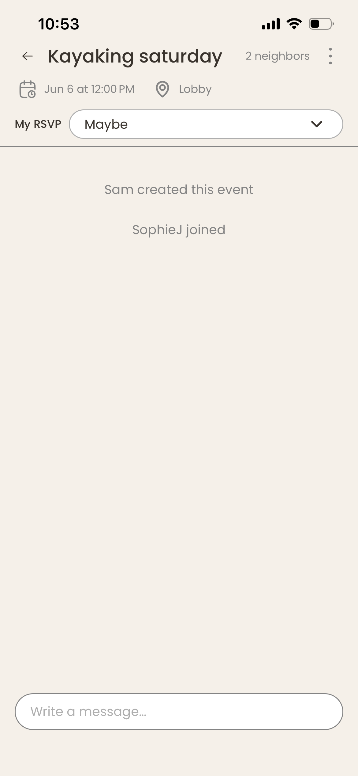 Chat opens