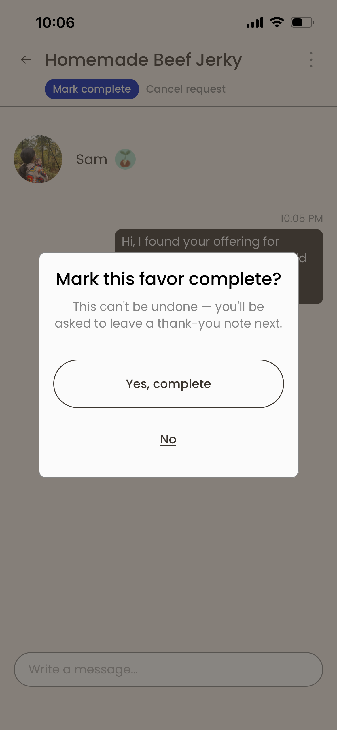 Favor exchanged